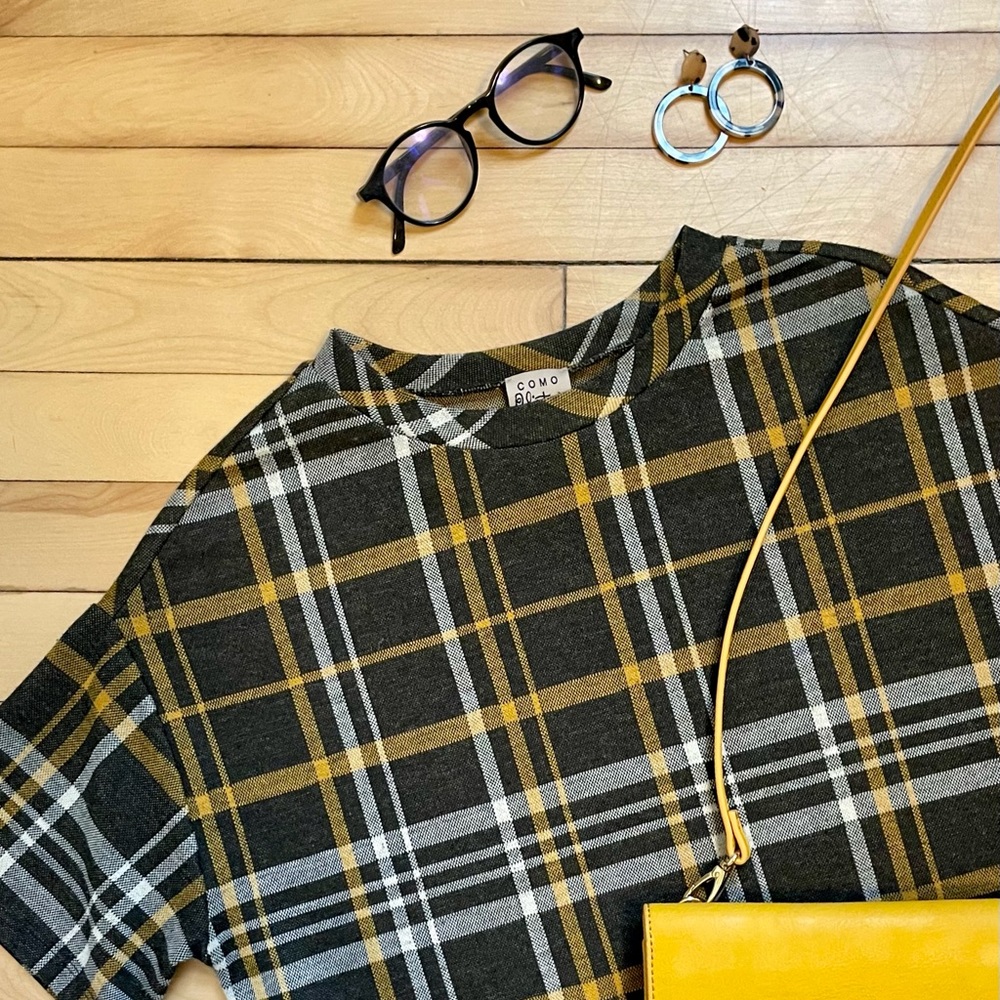 Plaid T-shirt Dress